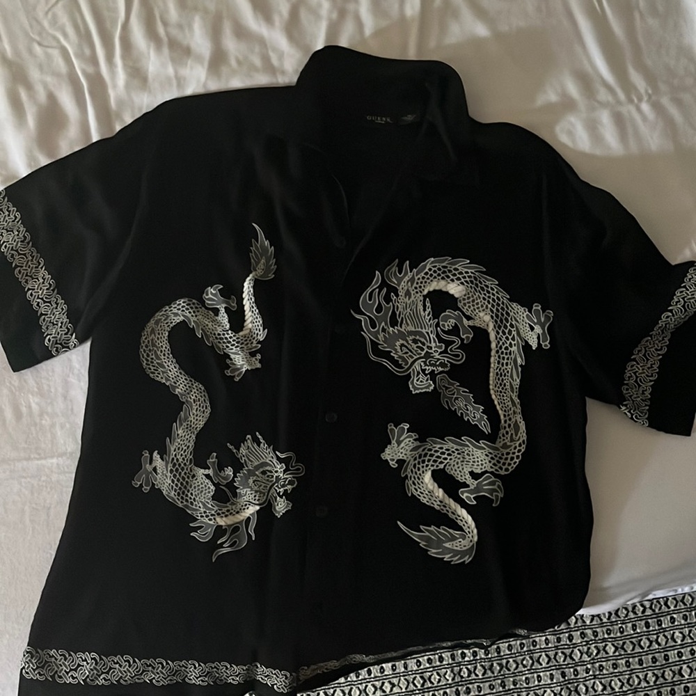 Vintage Guess dragon button down